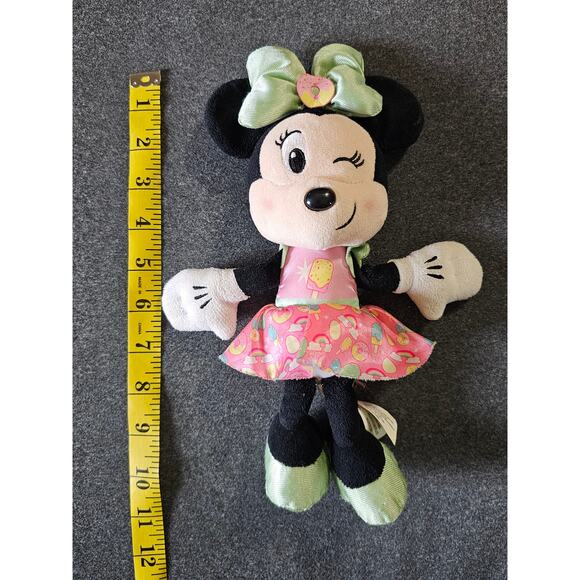 Disney Minnie Mouse Plush Doll-Winking Donut Bow & Pink Ice Cream Dress-10.5" - Picture 10 of 10